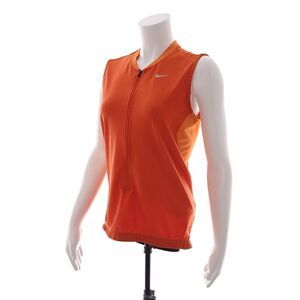 Nike Fit Dry Zip Closure Solid Orange Cycling Tank Top Womens Size M 8-10